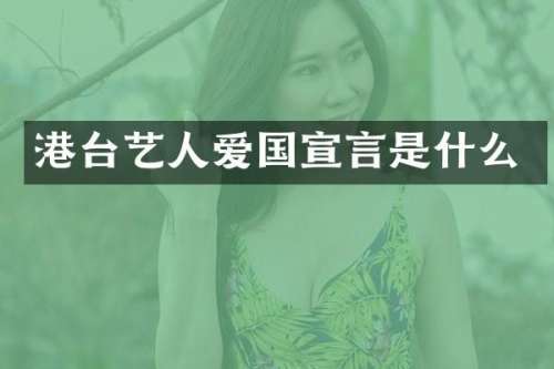港台艺人爱国宣言是什么