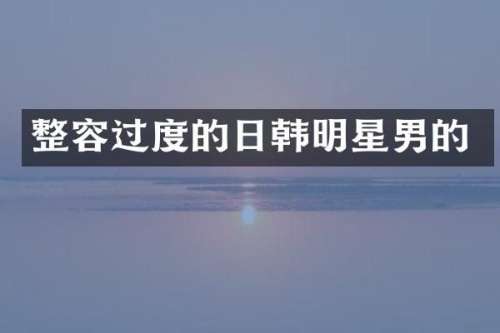 整容过度的日韩明星男的