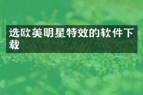 选欧美明星特效的软件下载