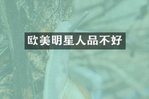欧美明星人品不好