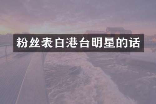 粉丝表白港台明星的话