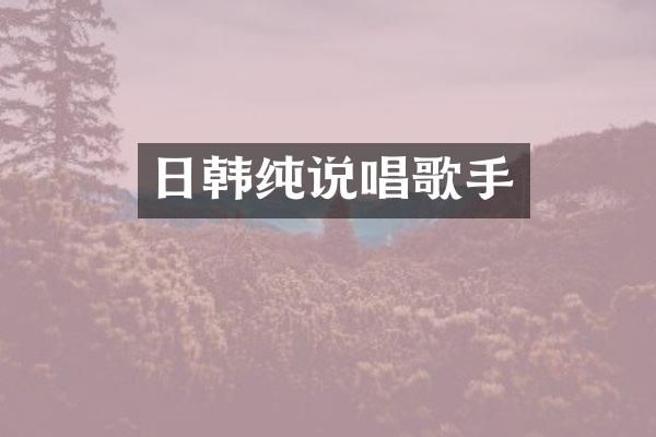 日韩纯说唱歌手