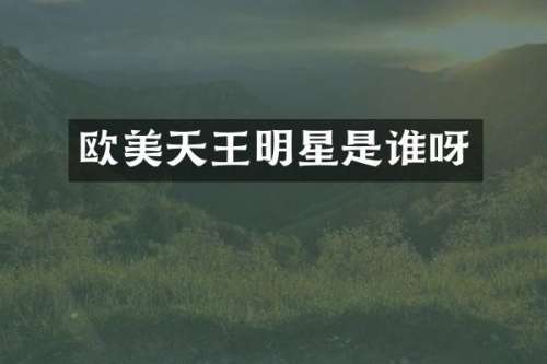 欧美天王明星是谁呀