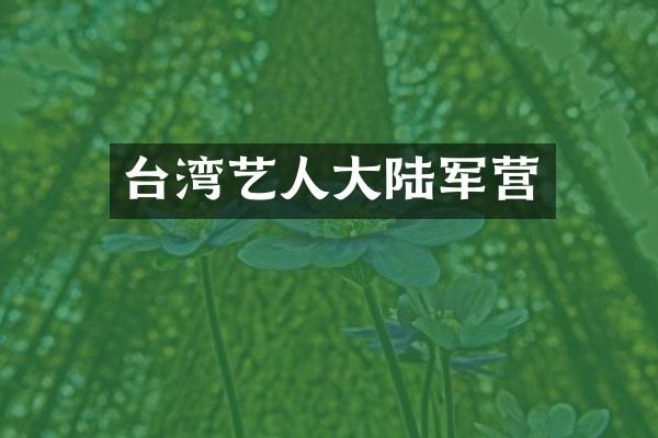 台湾艺人大陆军营