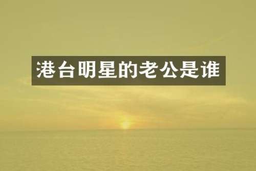 港台明星的老公是谁