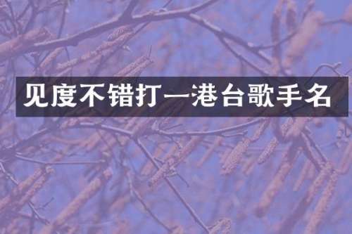 见度不错打一港台歌手名