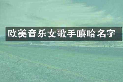 欧美音乐女歌手嘻哈名字