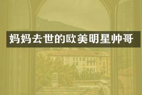 妈妈去世的欧美明星帅哥