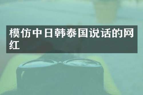 模仿中日韩泰国说话的网红