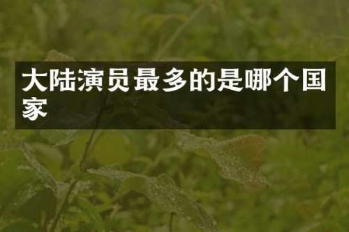 大陆演员最多的是哪个国家