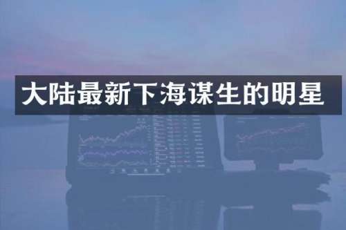 大陆最新下海谋生的明星