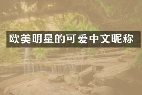 欧美明星的可爱中文昵称