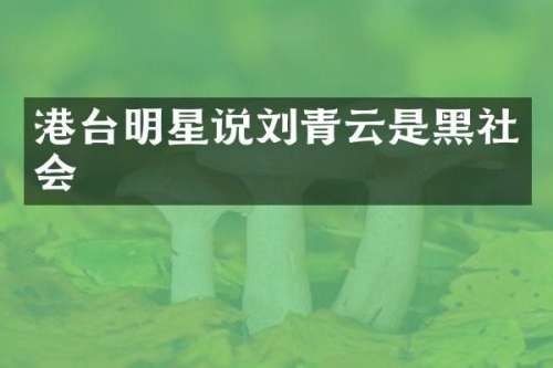 港台明星说刘青云是黑社会