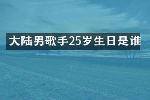 大陆男歌手25岁生日是谁