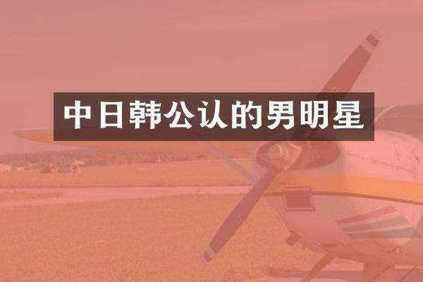 中日韩公认的男明星