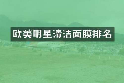 欧美明星清洁面膜排名