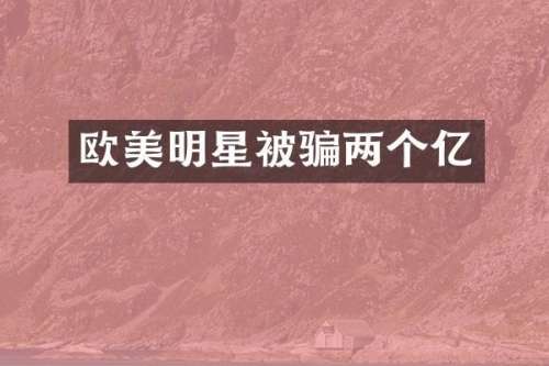 欧美明星被骗两个亿