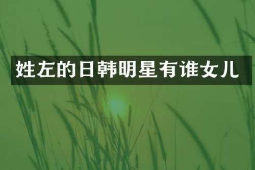 姓左的日韩明星有谁女儿