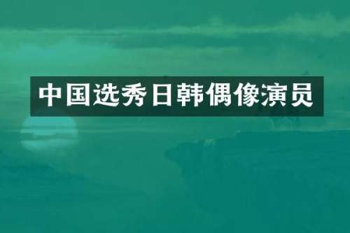 中国选秀日韩偶像演员