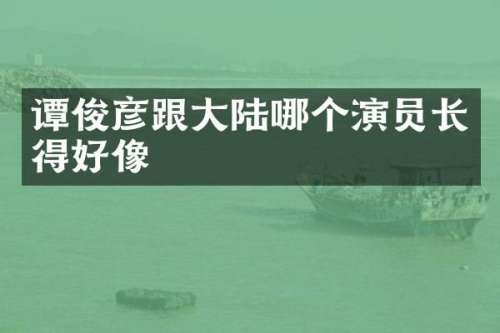 谭俊彦跟大陆哪个演员长得好像