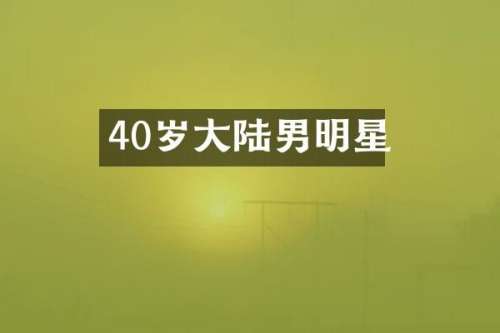 40岁大陆男明星