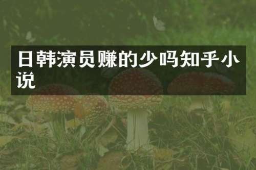 日韩演员赚的少吗知乎小说