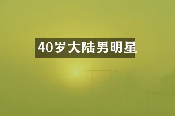 40岁大陆男明星