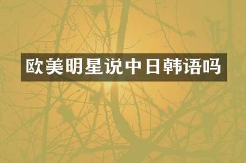 欧美明星说中日韩语吗