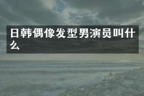 日韩偶像发型男演员叫什么