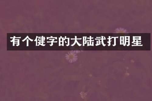 有个健字的大陆武打明星