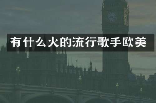 有什么火的流行歌手欧美