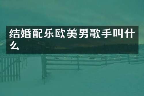 结婚配乐欧美男歌手叫什么