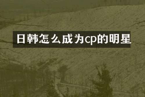 日韩怎么成为cp的明星