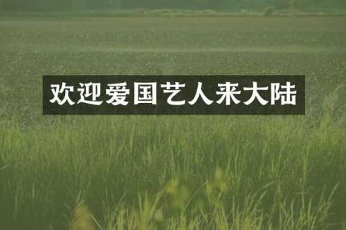 欢迎爱国艺人来大陆