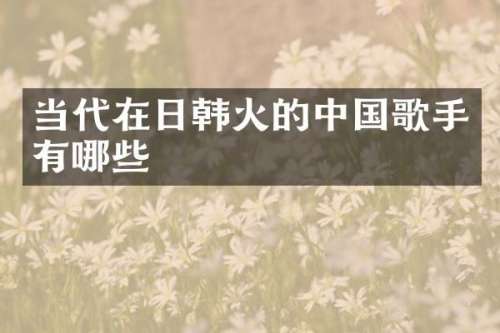 当代在日韩火的中国歌手有哪些