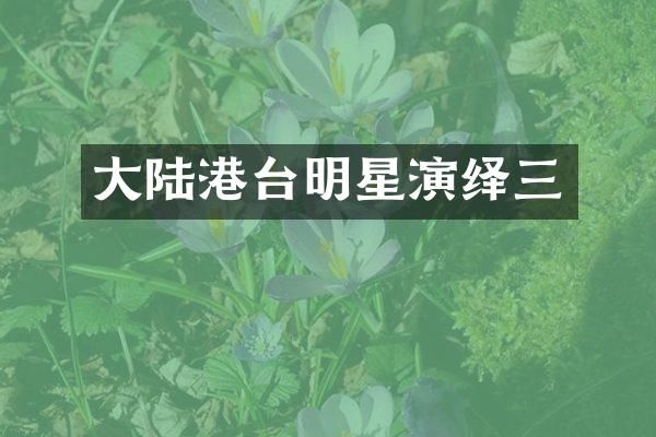 大陆港台明星演绎三