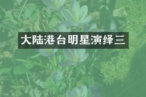 大陆港台明星演绎三