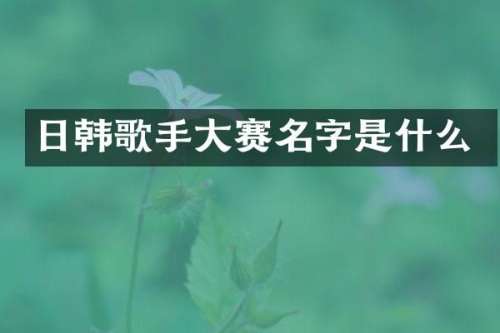 日韩歌手大赛名字是什么