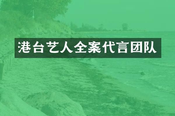 港台艺人全案代言团队
