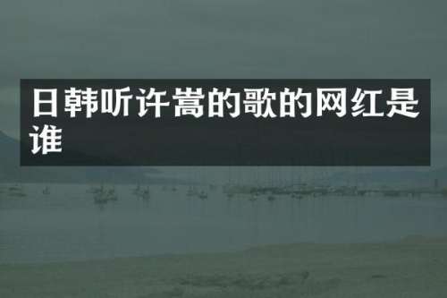日韩听许嵩的歌的网红是谁