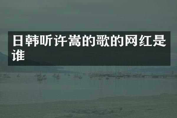日韩听许嵩的歌的网红是谁