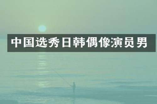 中国选秀日韩偶像演员男