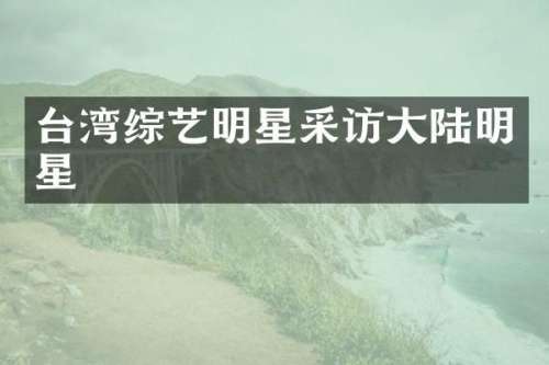 台湾综艺明星采访大陆明星