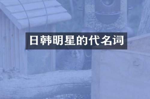 日韩明星的代名词