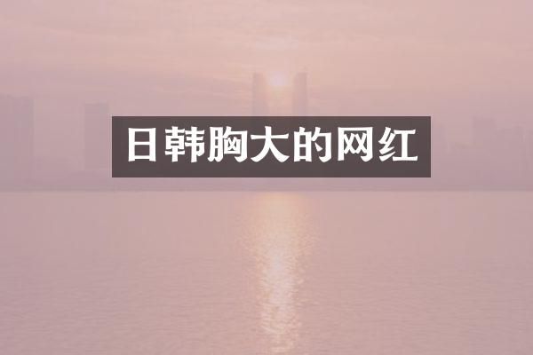 日韩大的网红