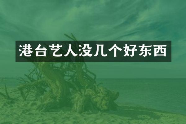 港台艺人没几个好东西