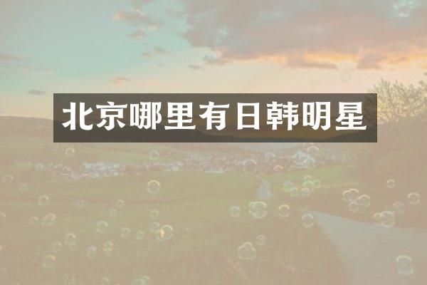 北京哪里有日韩明星