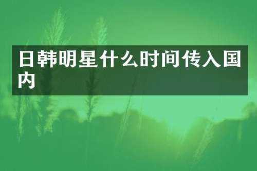 日韩明星什么时间传入国内