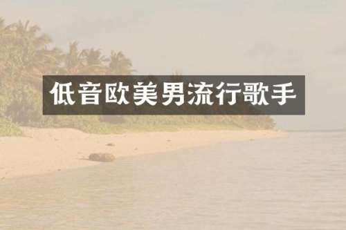 低音欧美男流行歌手