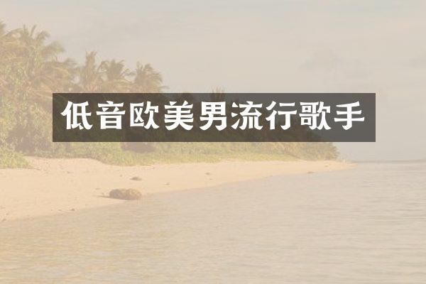 低音欧美男流行歌手